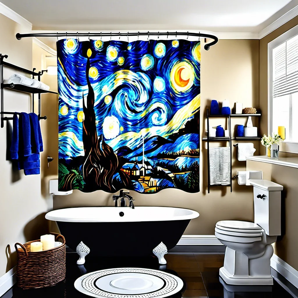 starry night printed curtain