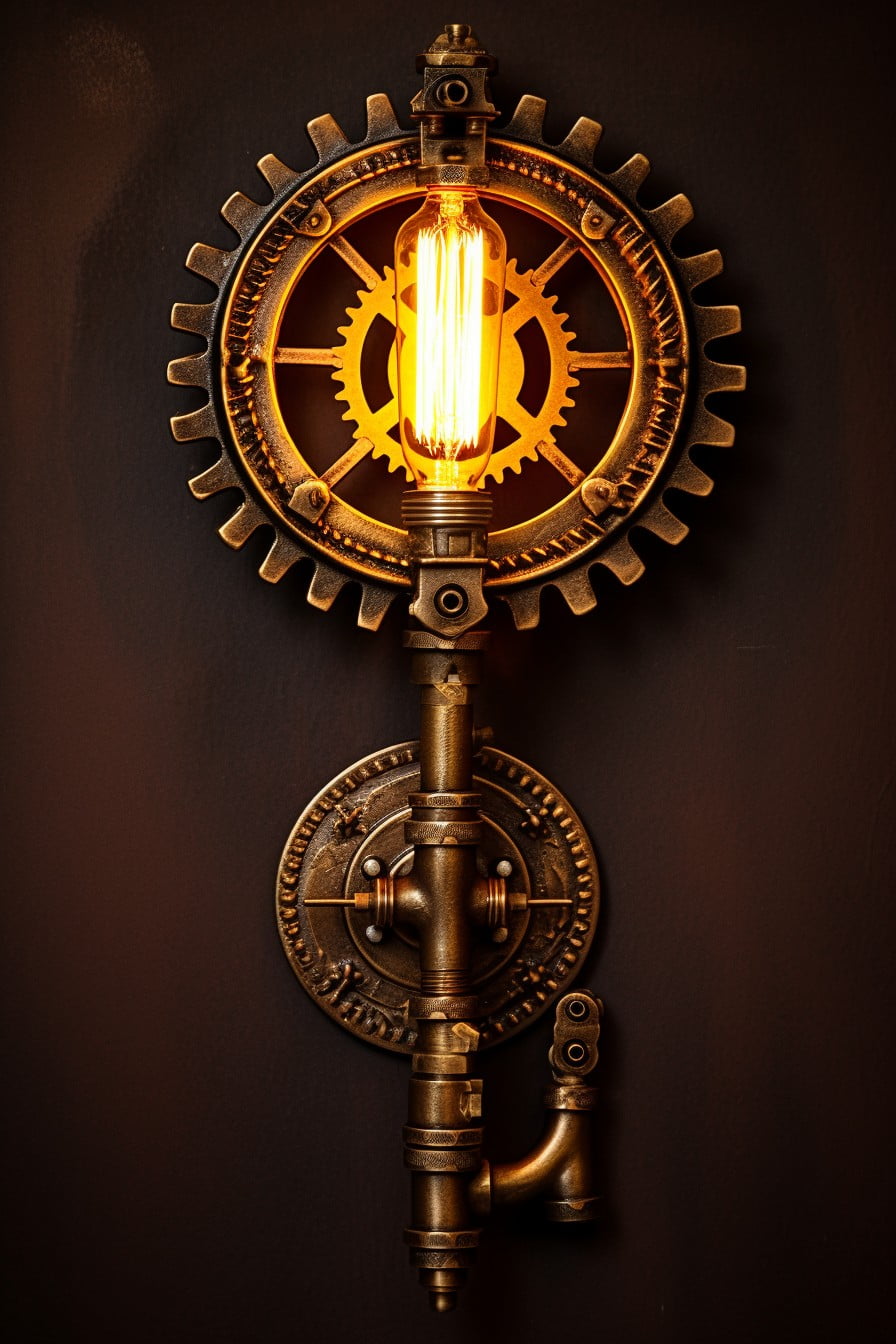 steampunk gear sconces