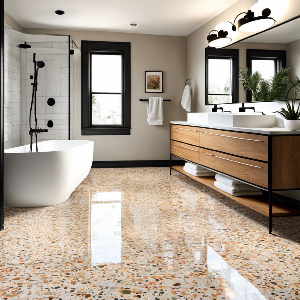 terrazzo inspired epoxy floor