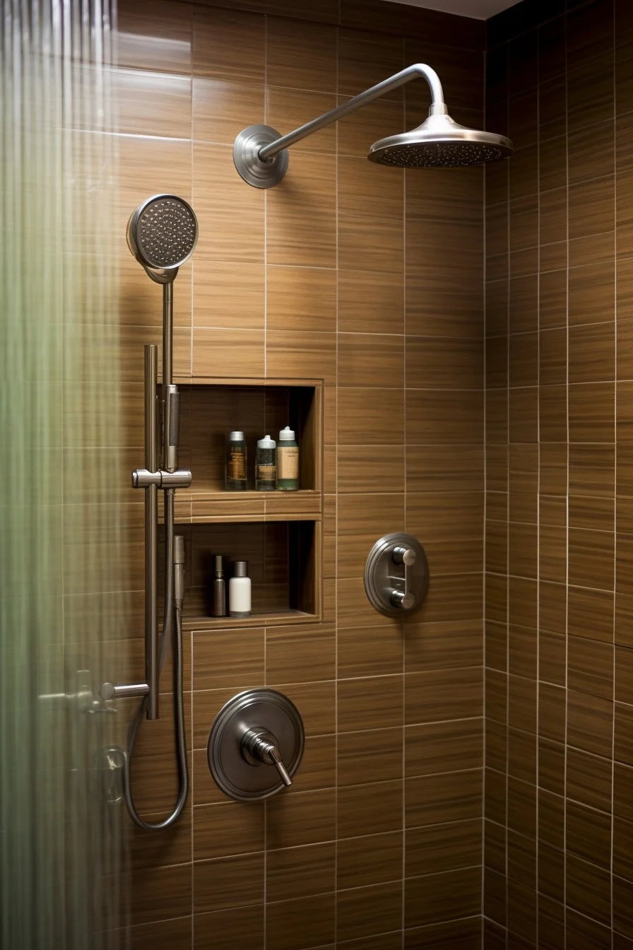 tiled shower niche