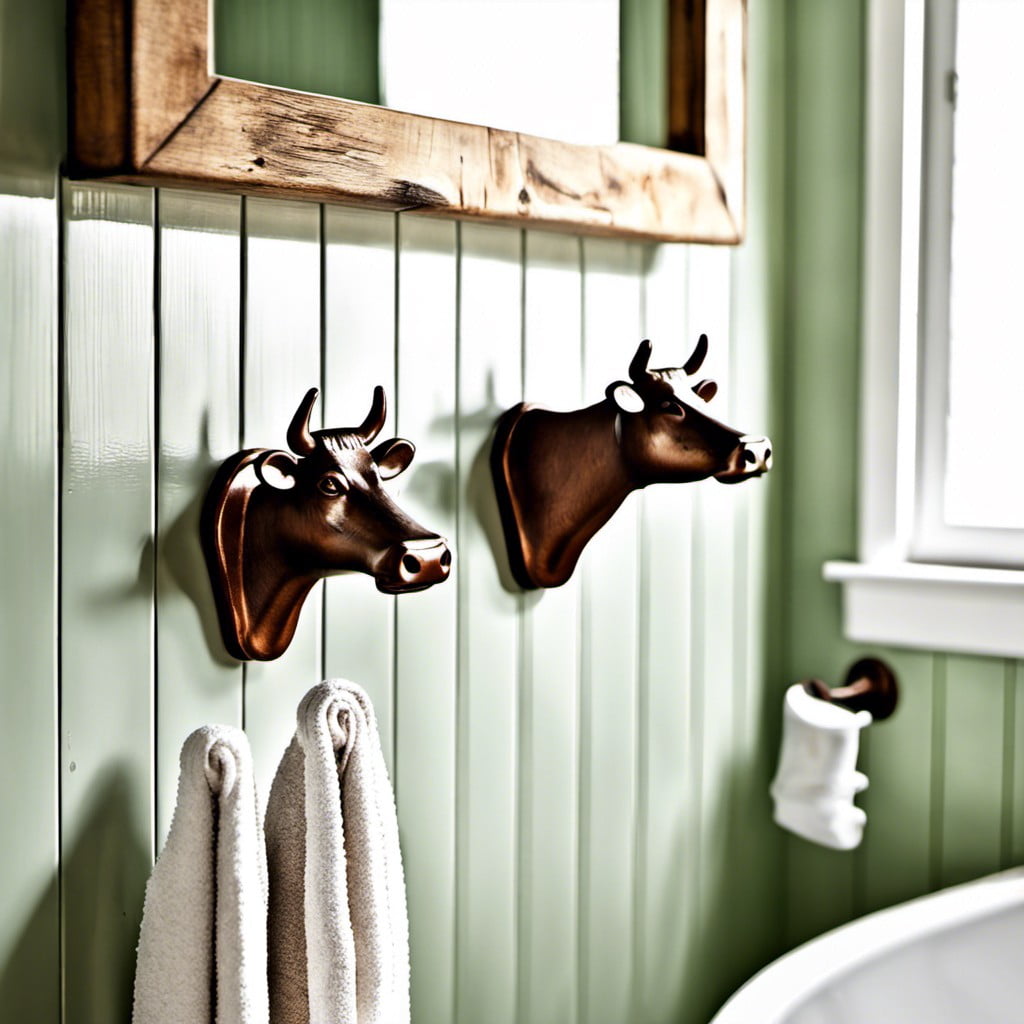 towel hooks shaped like cows