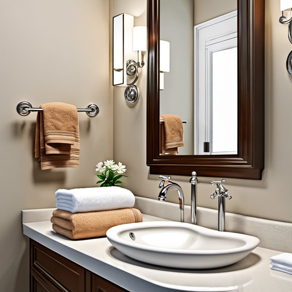 towel rings beside the sink