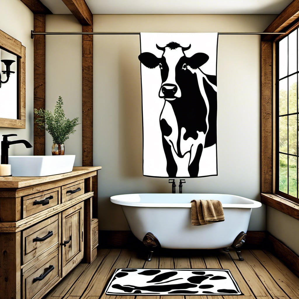 towels featuring cow prints