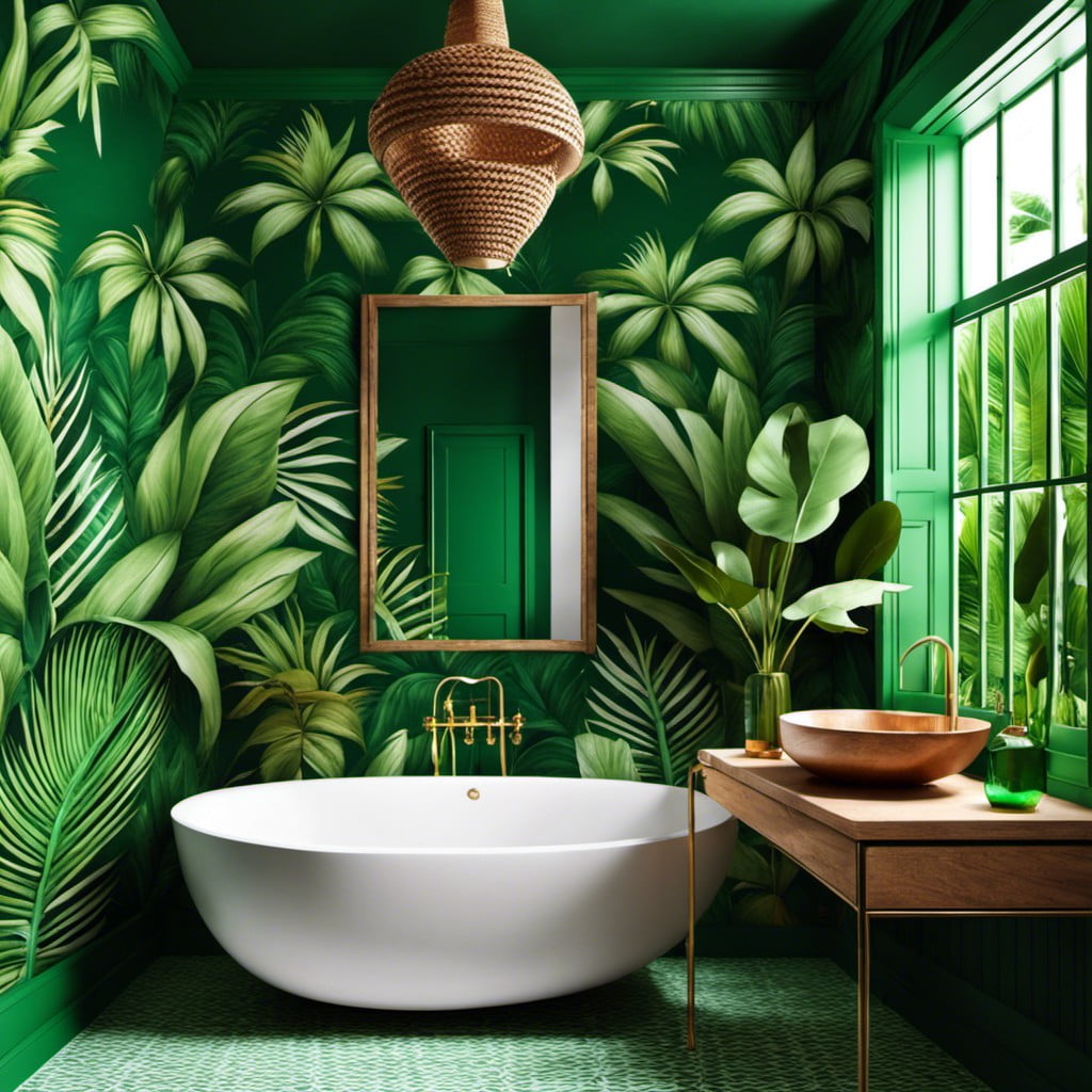 tropical wallpaper with green hues