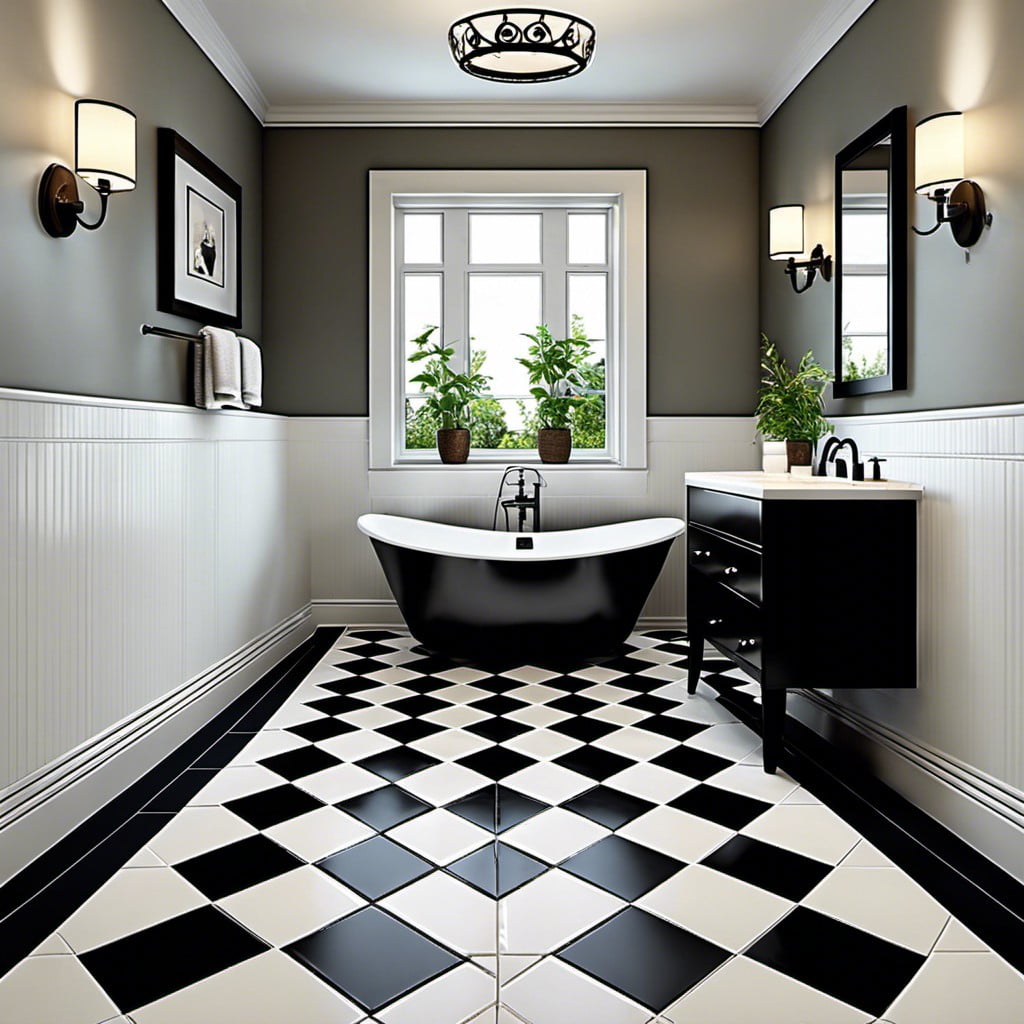 try a checkerboard tile pattern