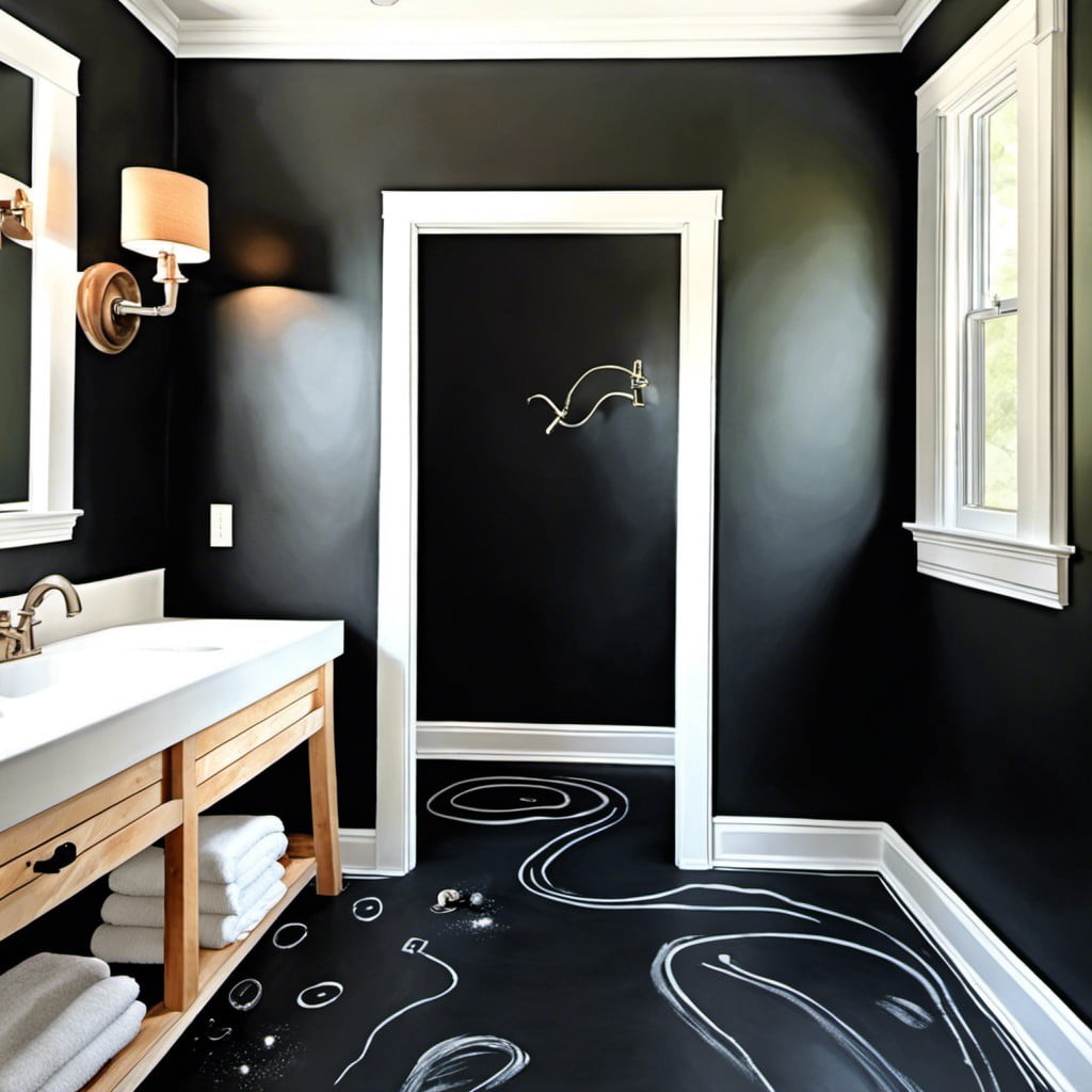 use chalkboard paint for bathroom floor design