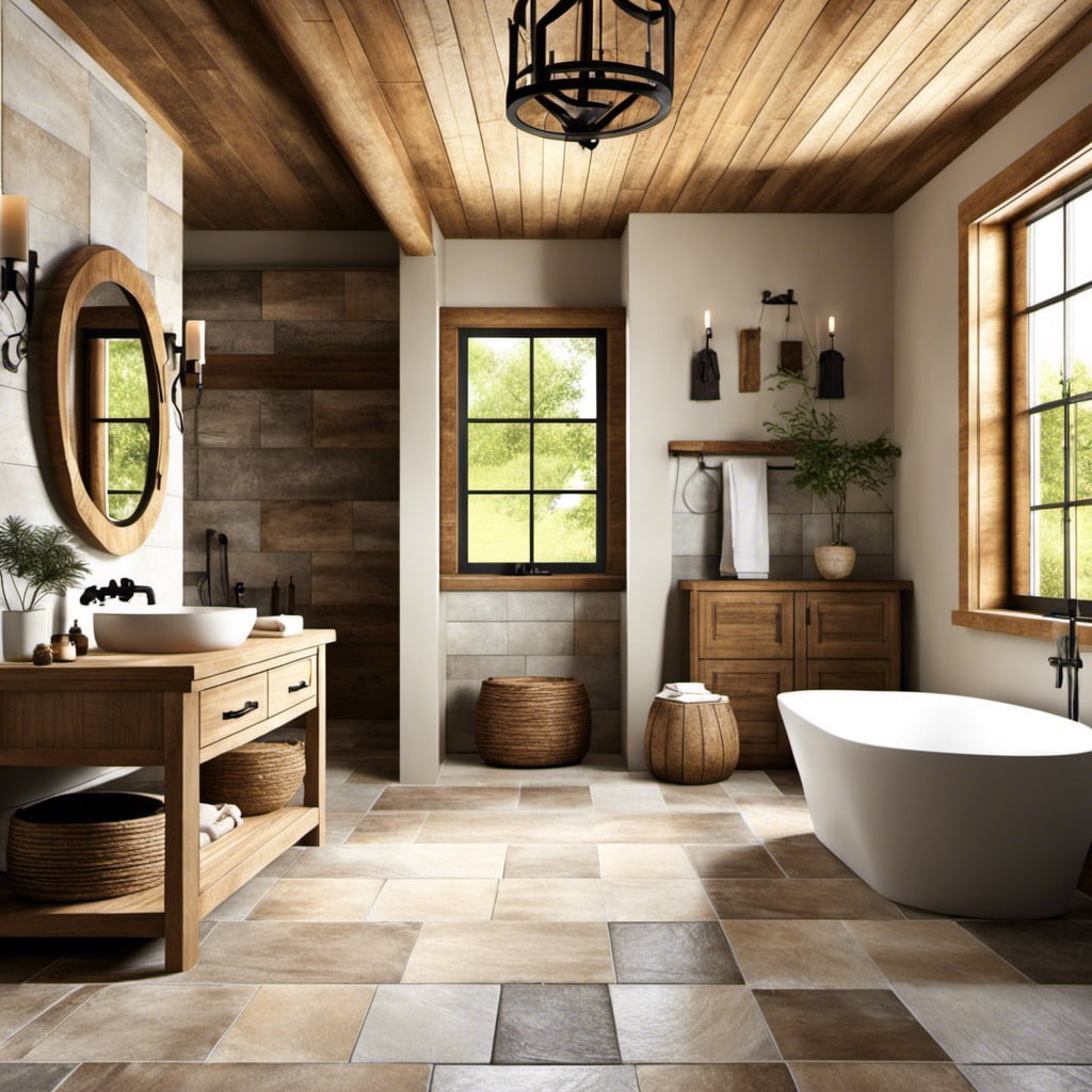 use stone tiles for rustic charm
