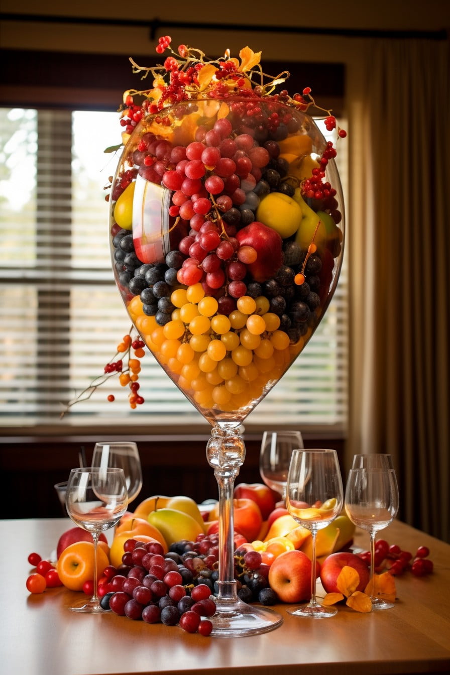 used as a centerpiece with seasonal fruit