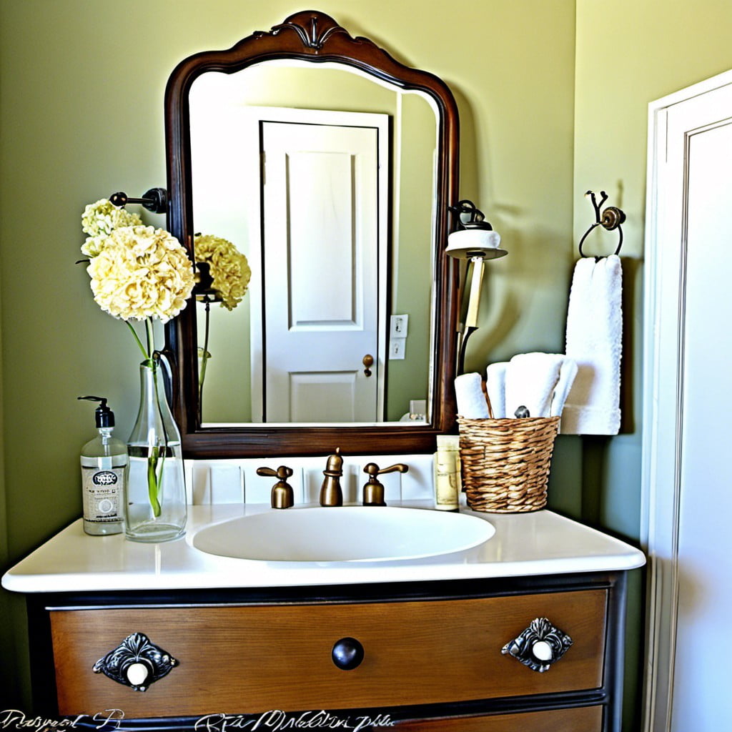 vintage dresser turned into vanity