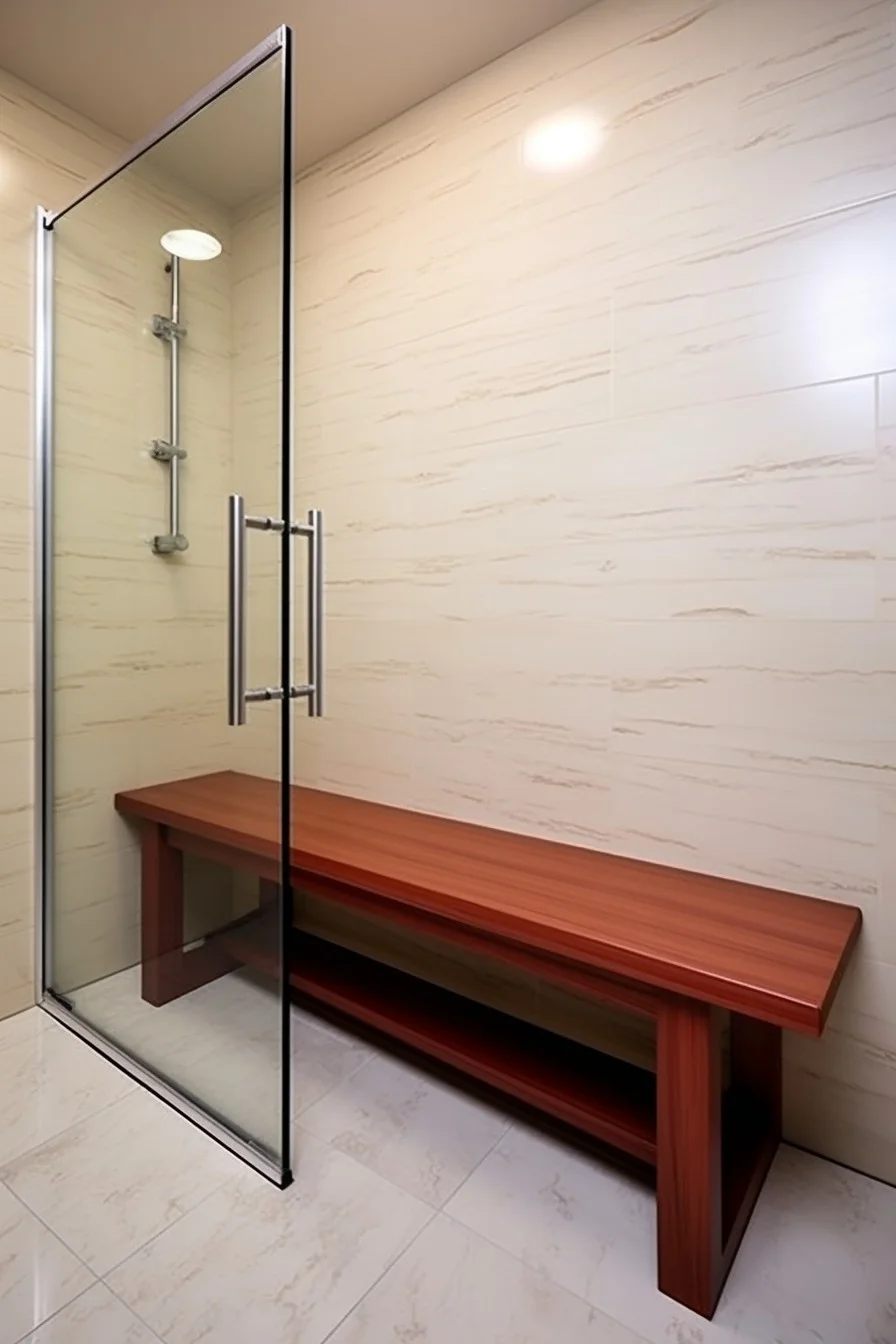 walk in shower with bench