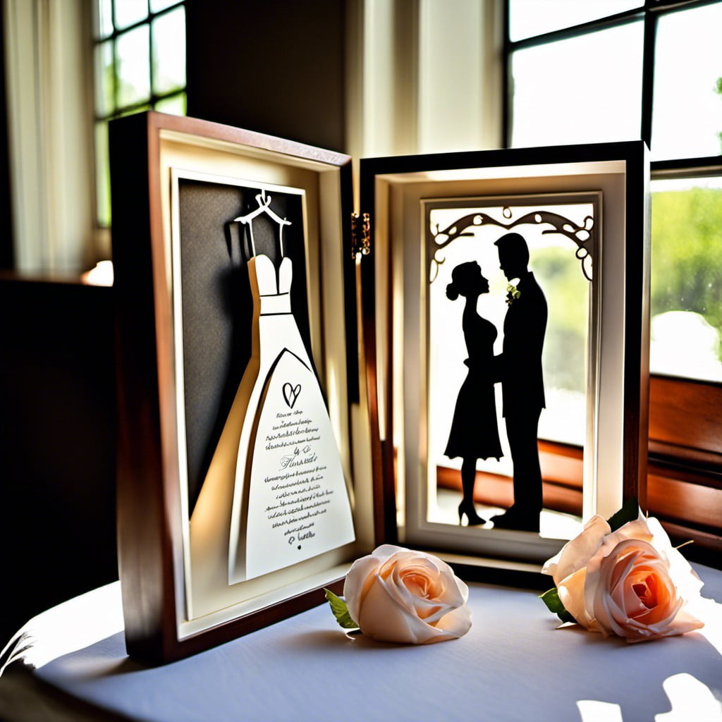 wedding photo and vows shadow box