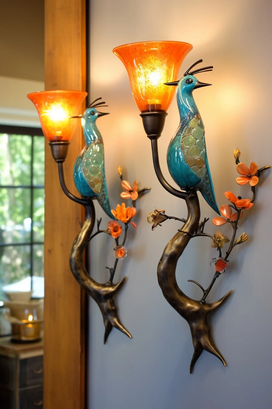 whimsical bird sconces