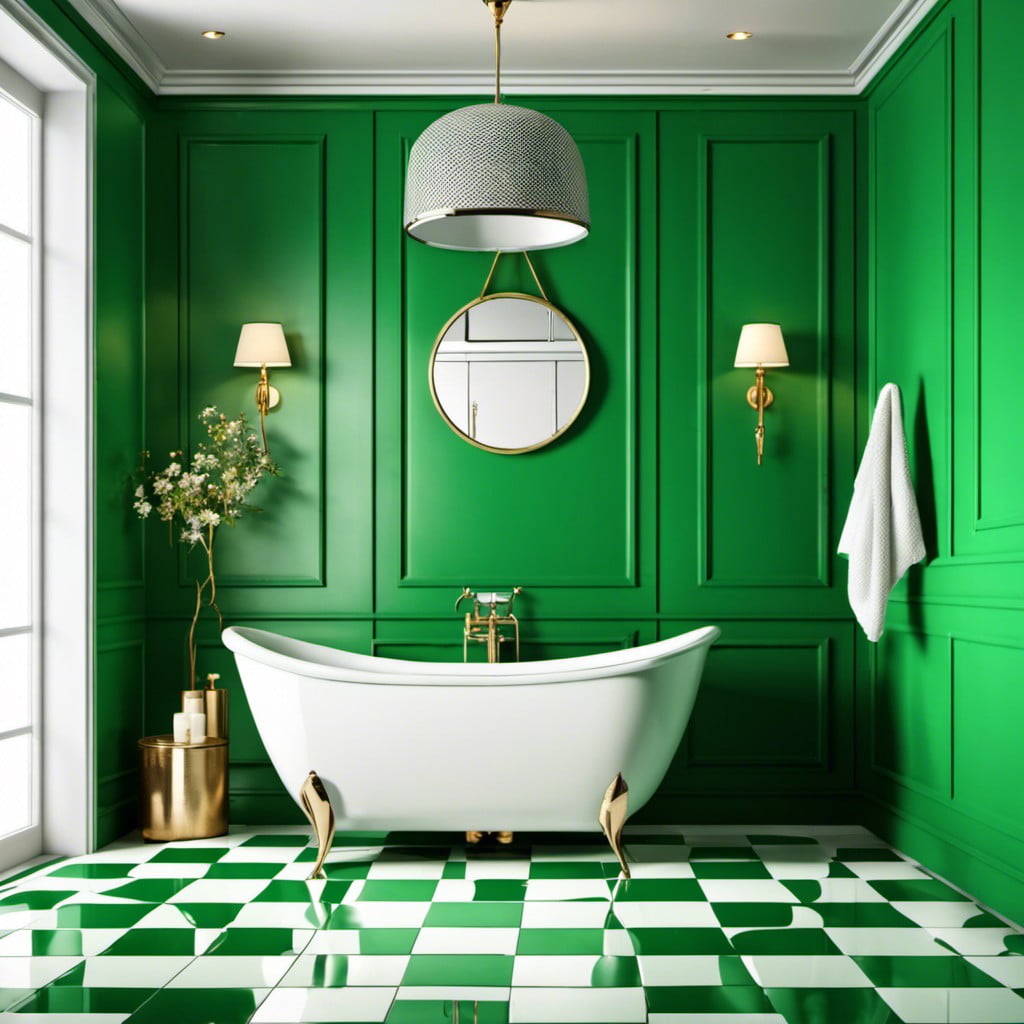 white and green checkered flooring