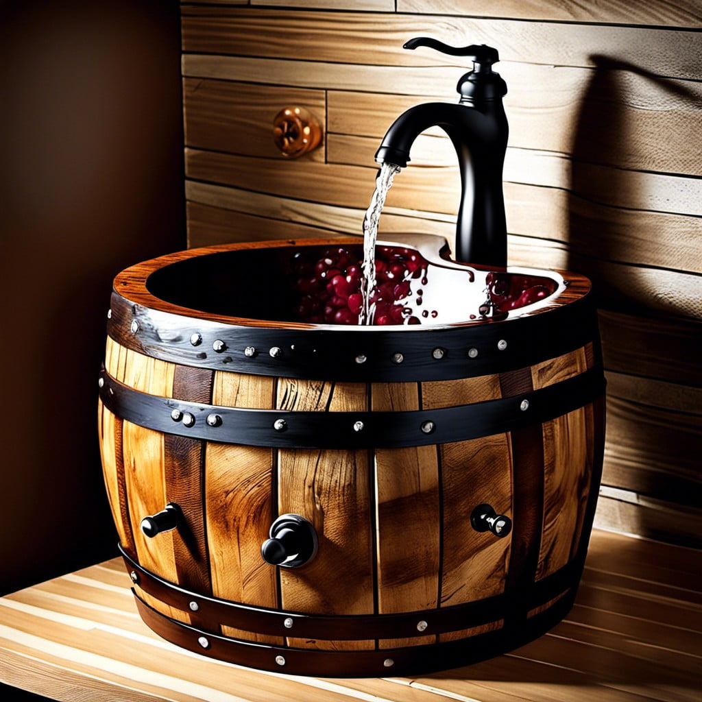 wine barrel sink