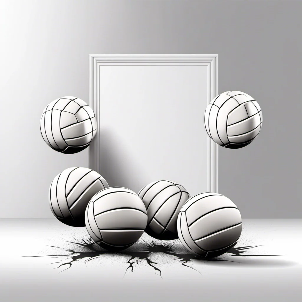 3d volleyballs flying out of the poster