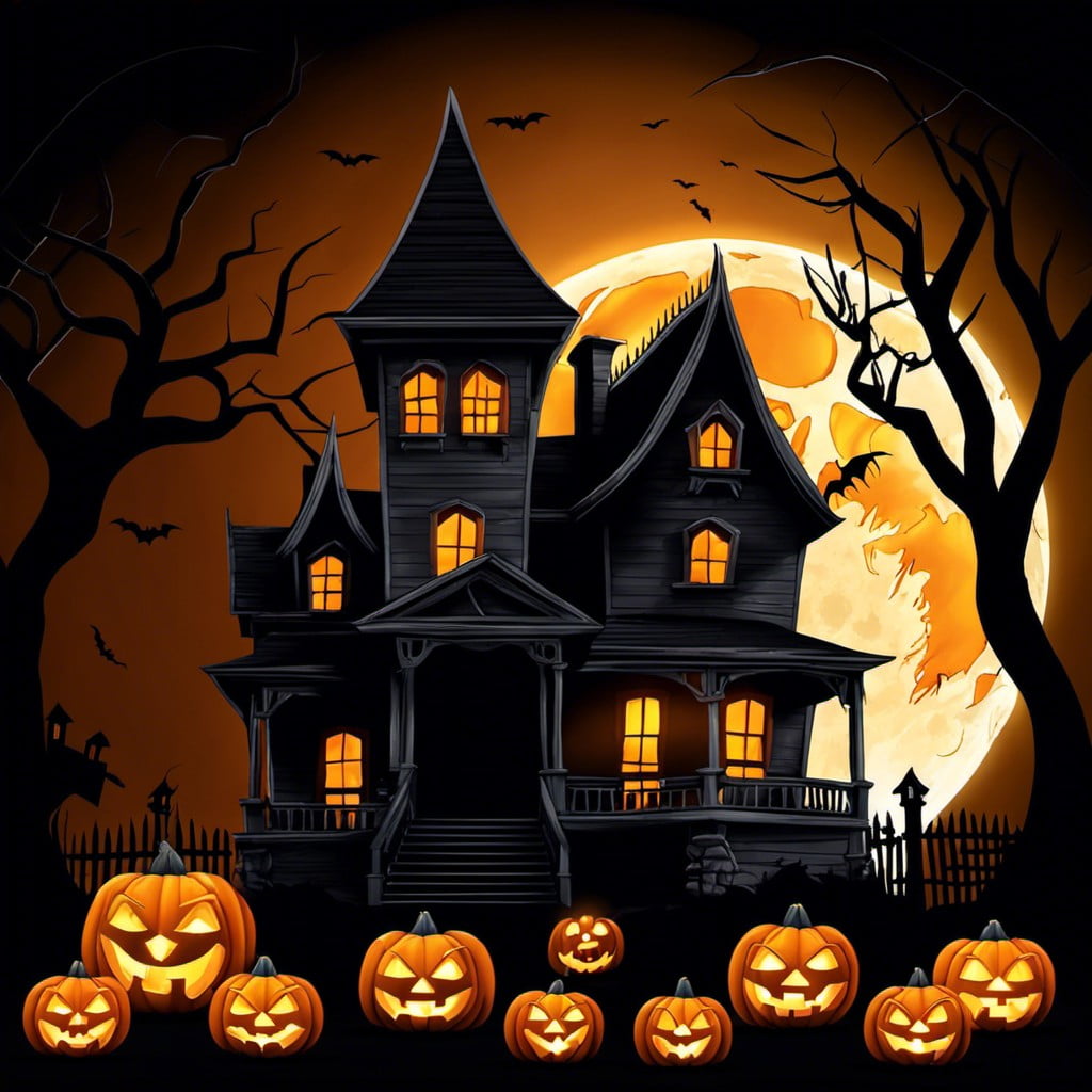 a spooky halloween scene