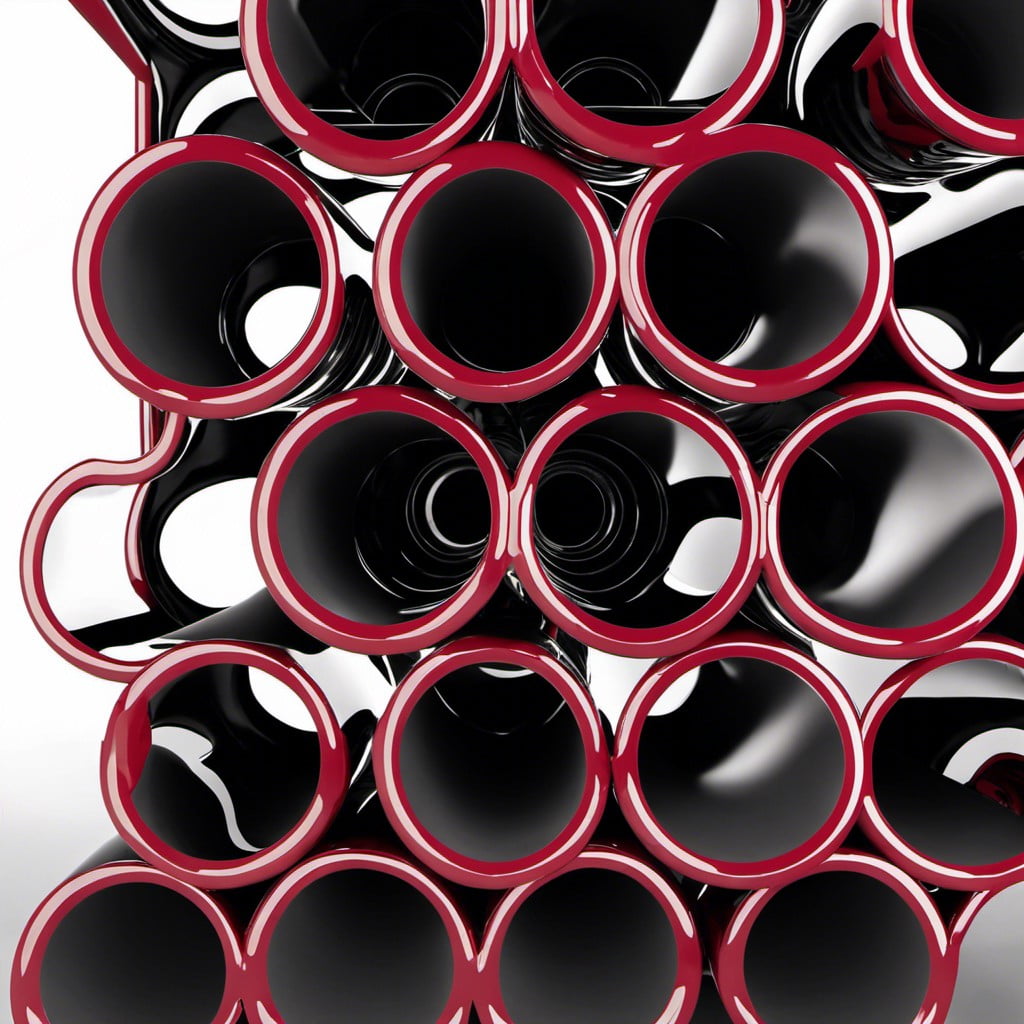 abstract design using bent pvc pipes
