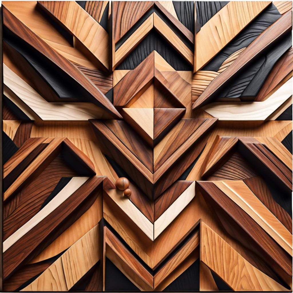 abstract wood wall decor