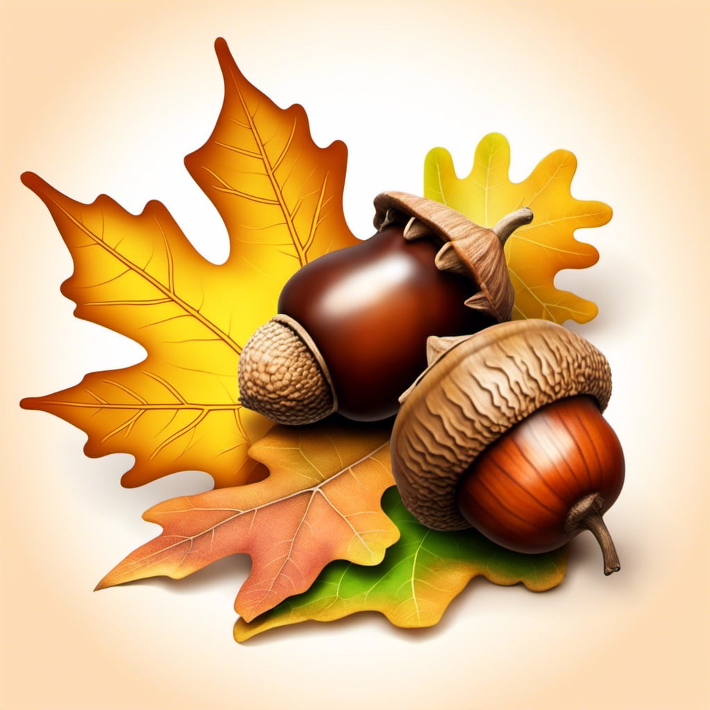 acorn and oak leaves