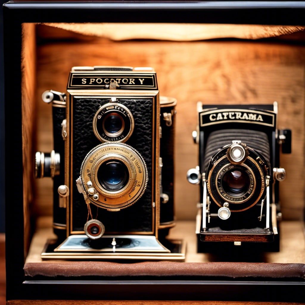 antique cameras display