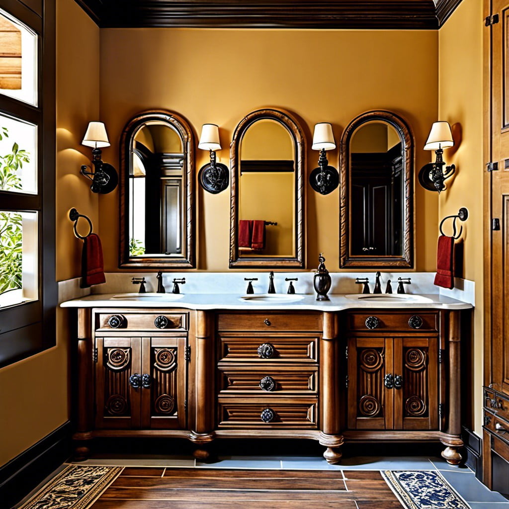 antique wood vanities