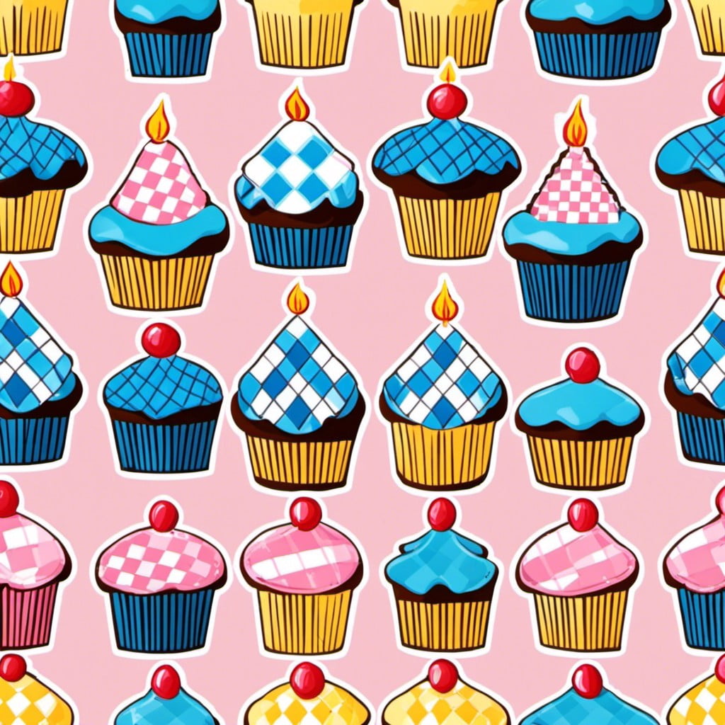 argyle pattern cupcakes