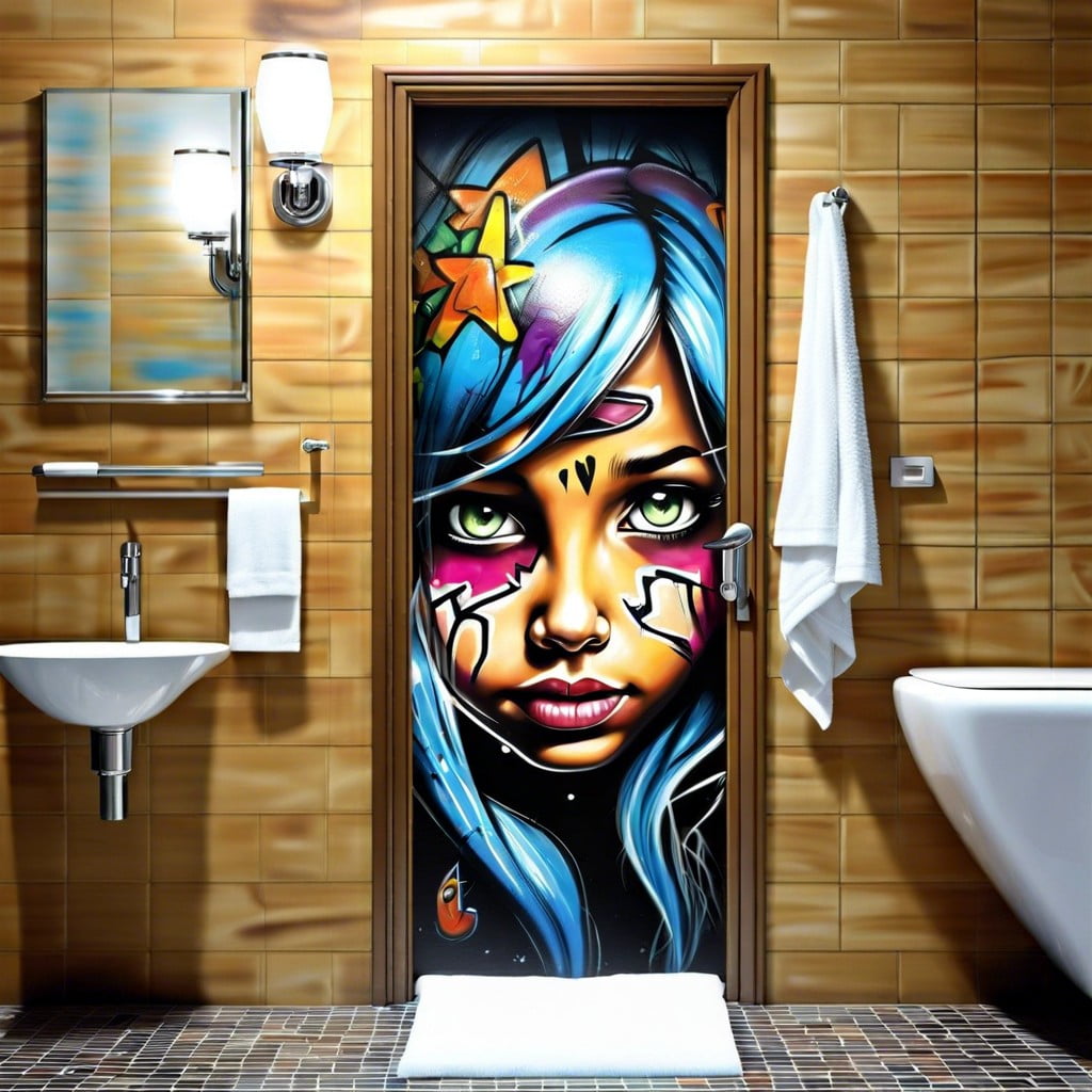 artistic graffiti doors