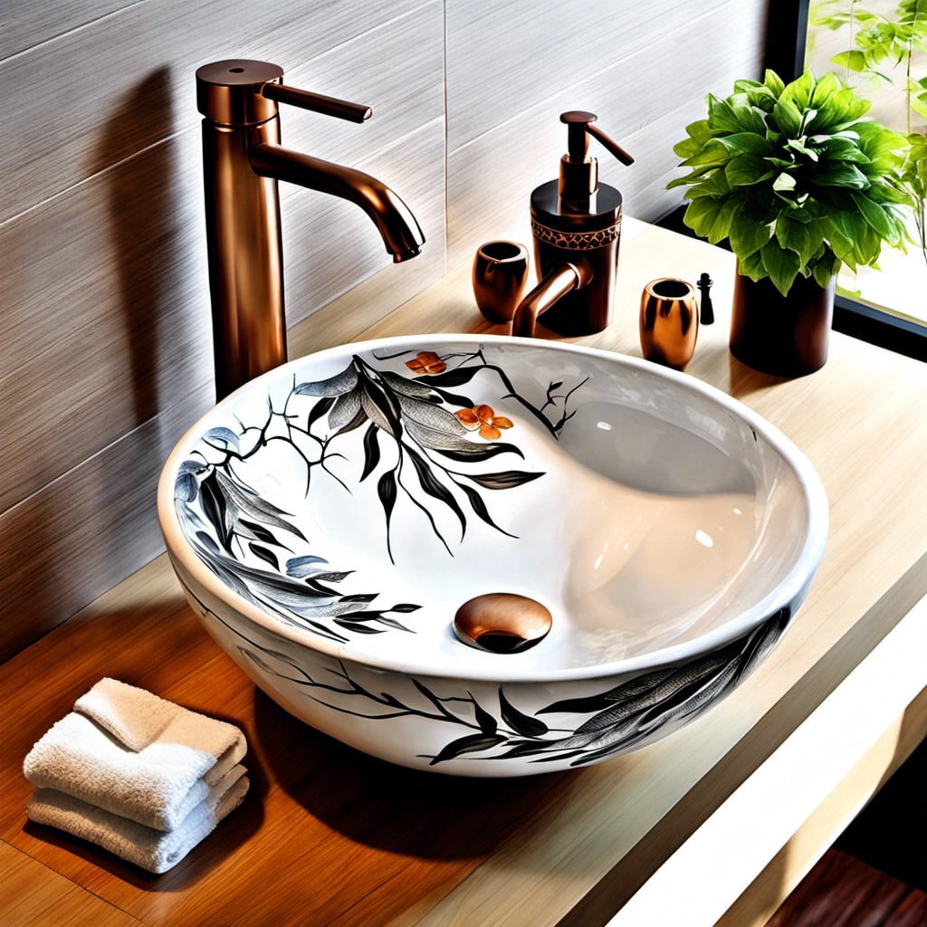 artistic hand painted ceramic sinks for a unique touch