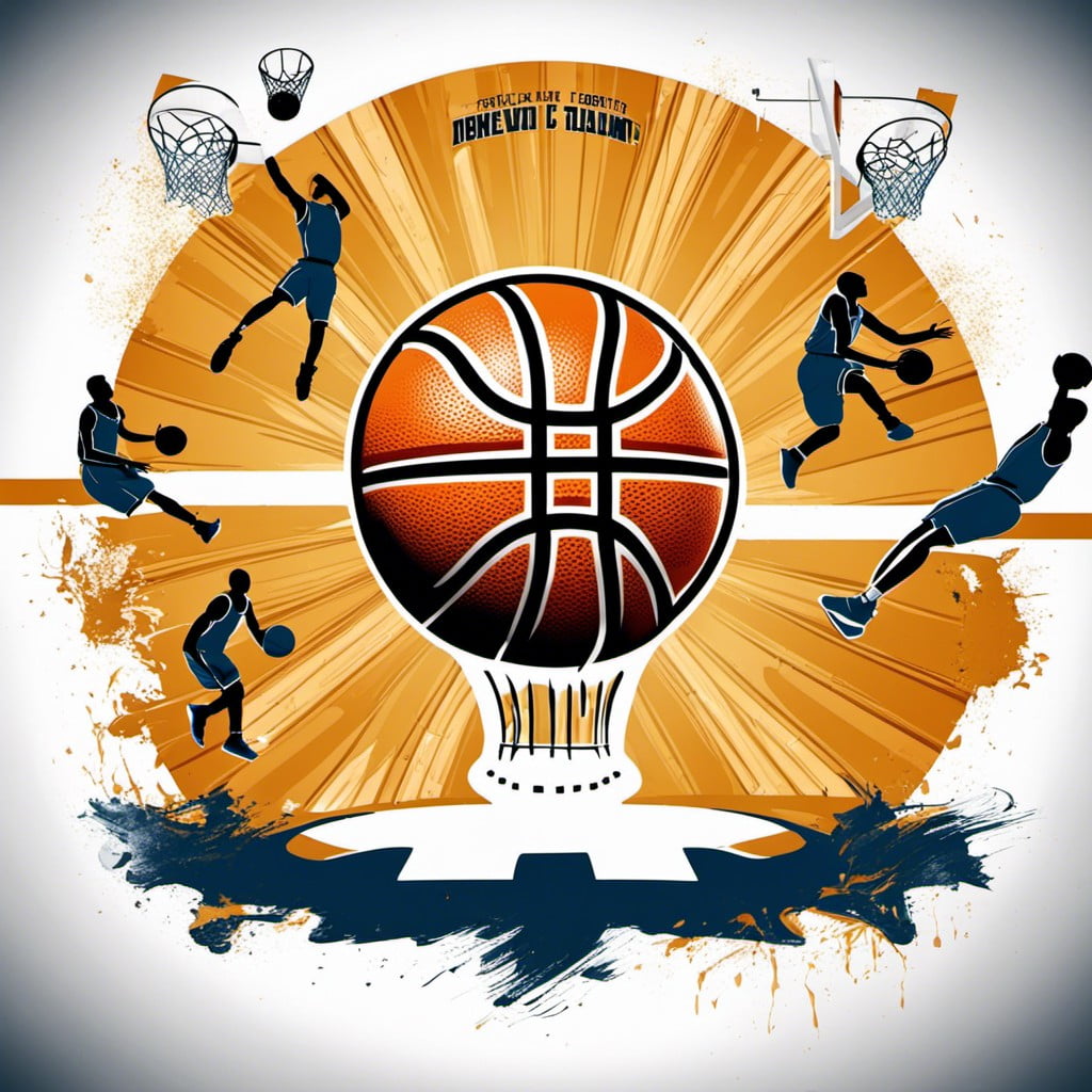 artistic poster featuring basketball wording and phrases