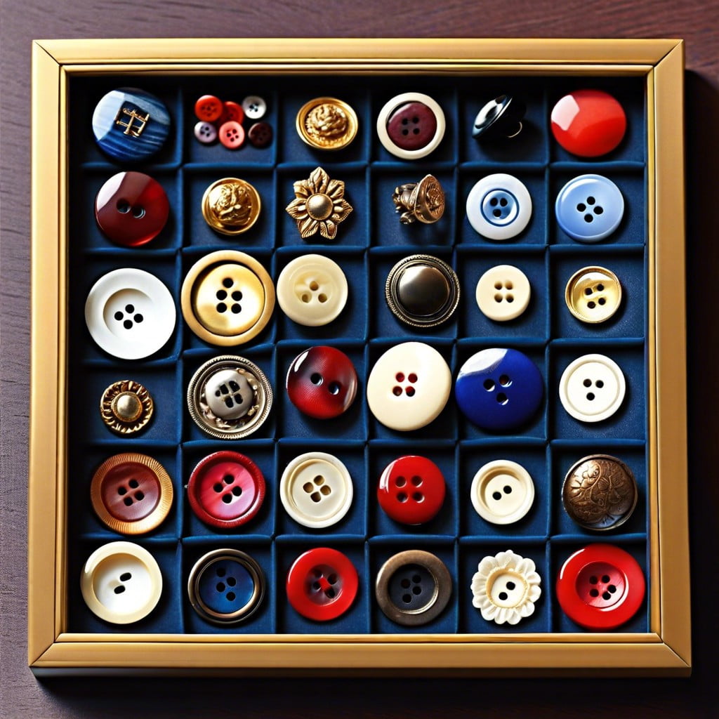 assorted buttons shadow box