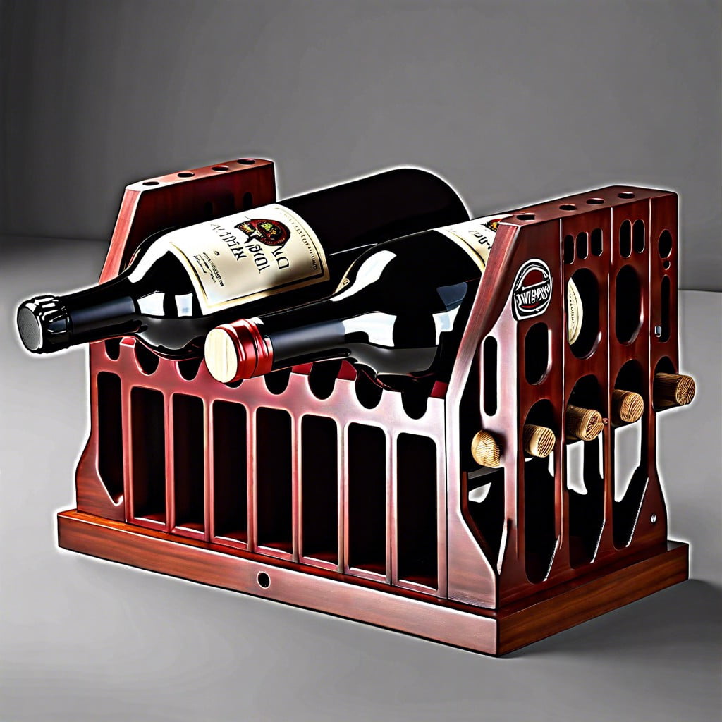 automotive inspired engine block wine rack