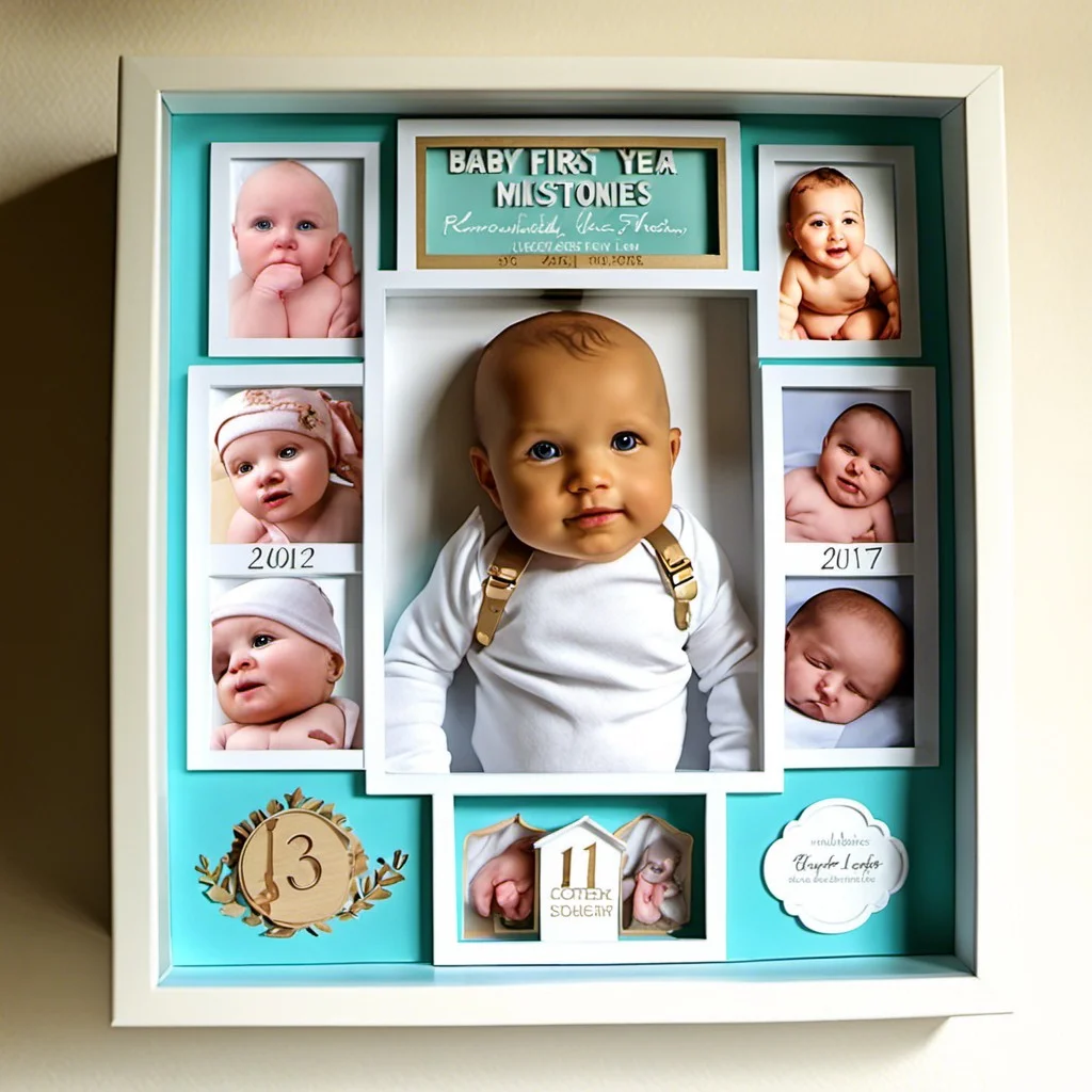 baby first year milestones shadow box