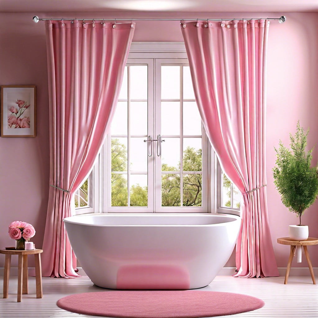 baby pink window curtains for a soft romantic feel