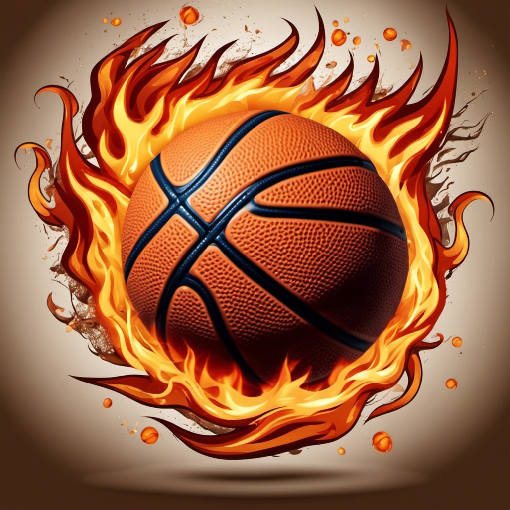 basketball with fiery effects