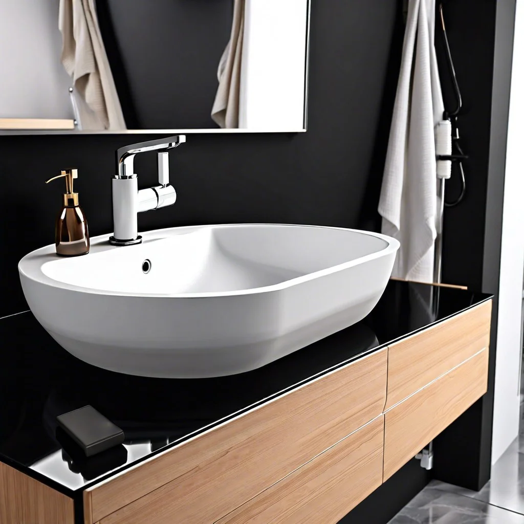 black countertop with undermount sink