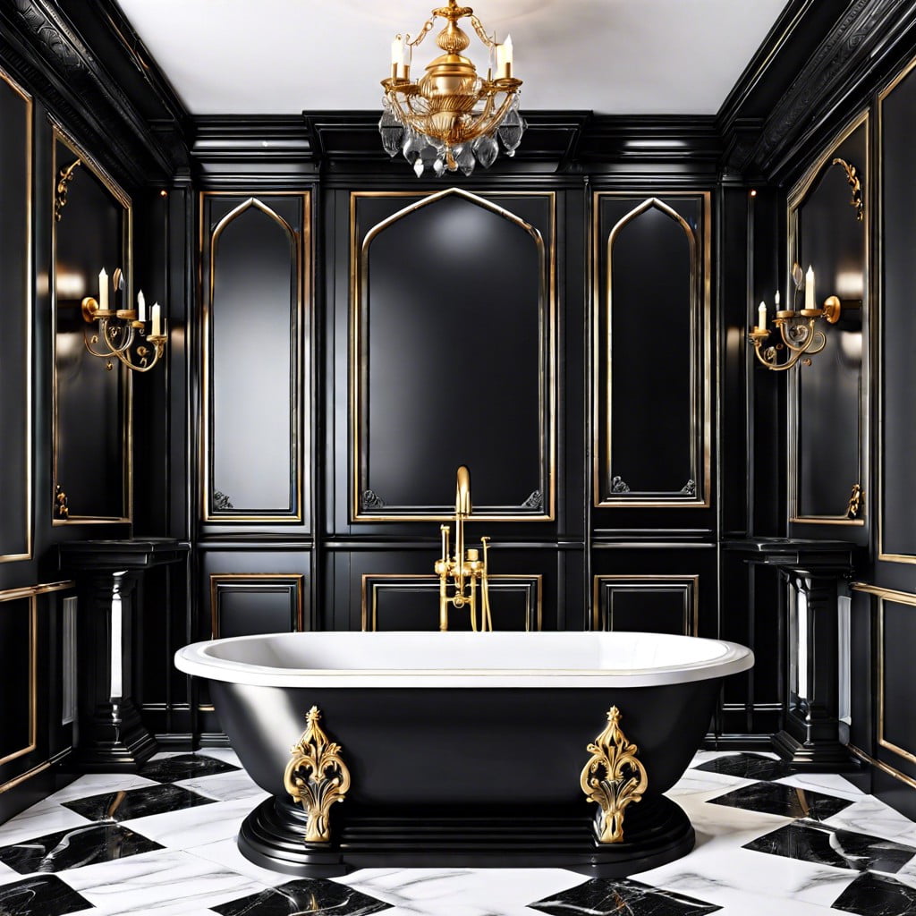 black marble built in tub