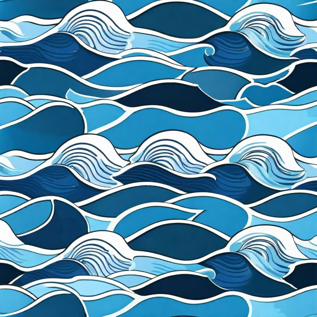 blue wave patterned tiles