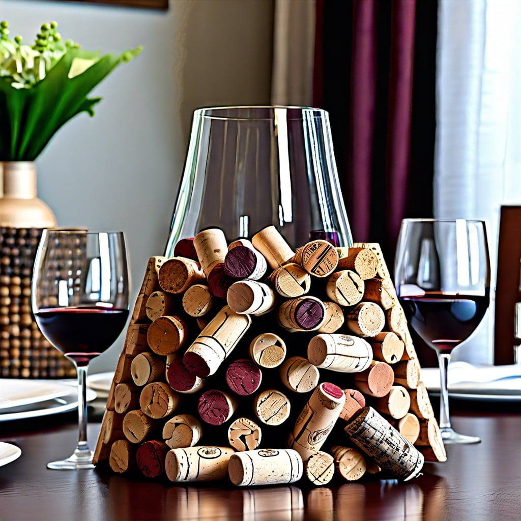 centerpiece using wine corks