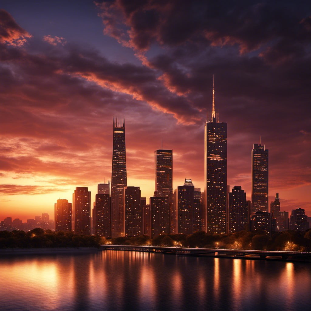 city skyline during twilight