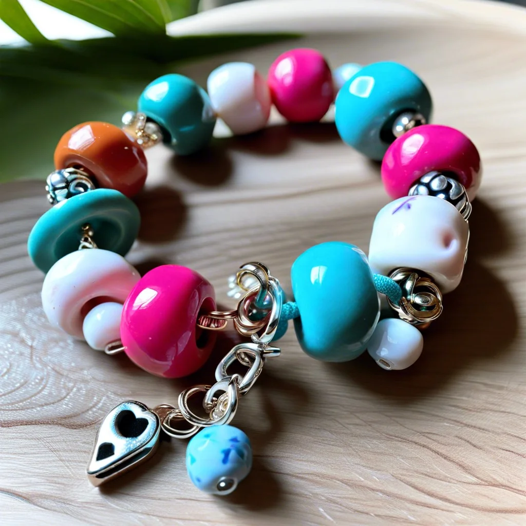 clay bead charm bracelets