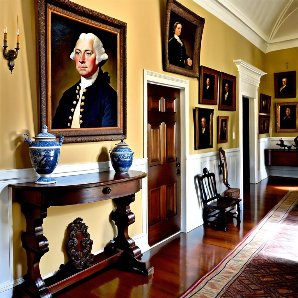 colonial artwork and portraits