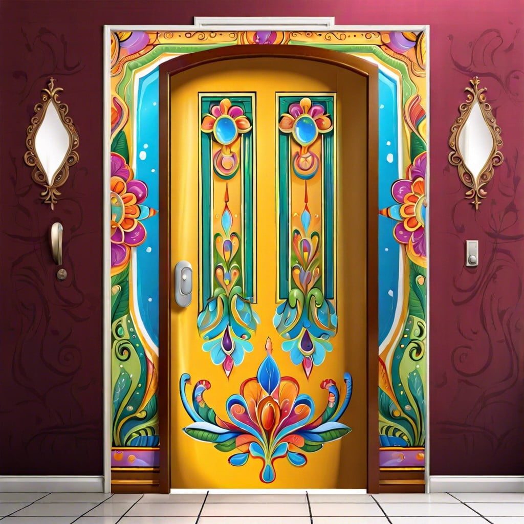 colorful painted doors