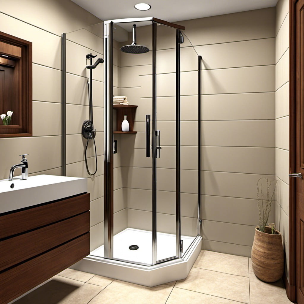 compact stall shower to fit small corner