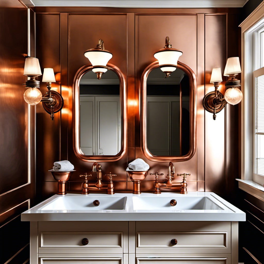 copper sinks for a warm antique allure