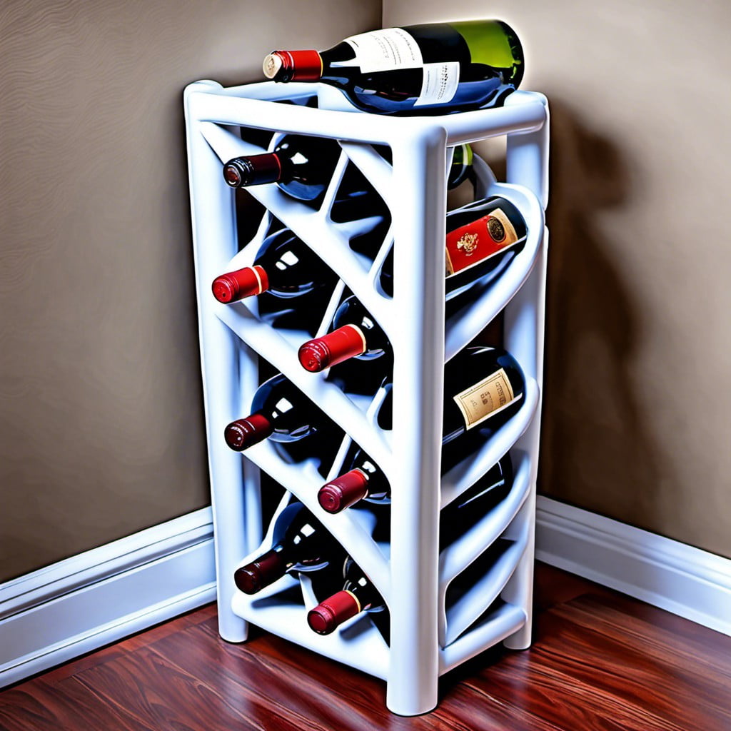 corner standing pvc wine rack