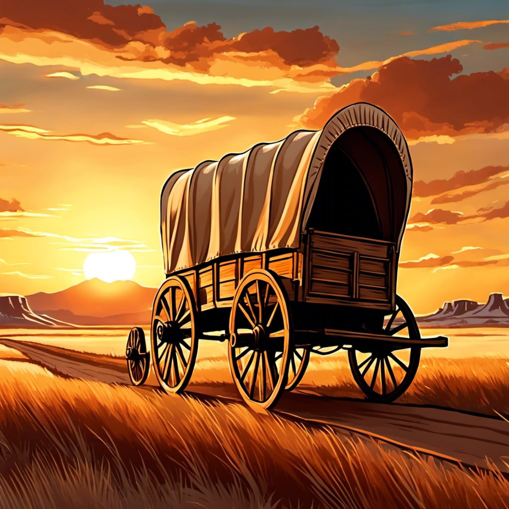 covered wagon on a prairie
