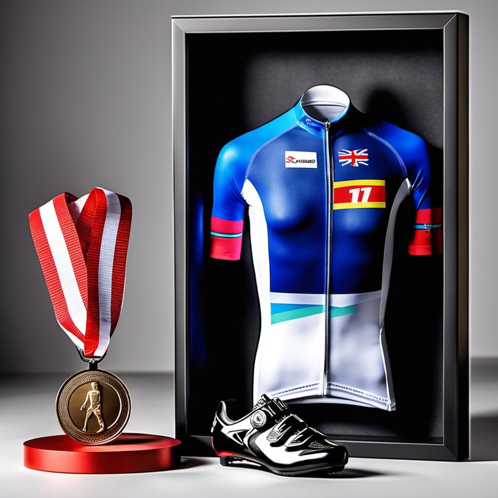cycling jersey with race medal