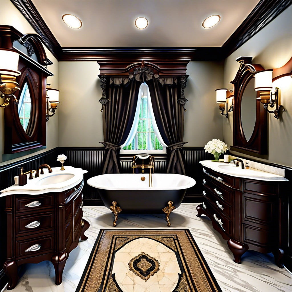dark wood vanity cabinets