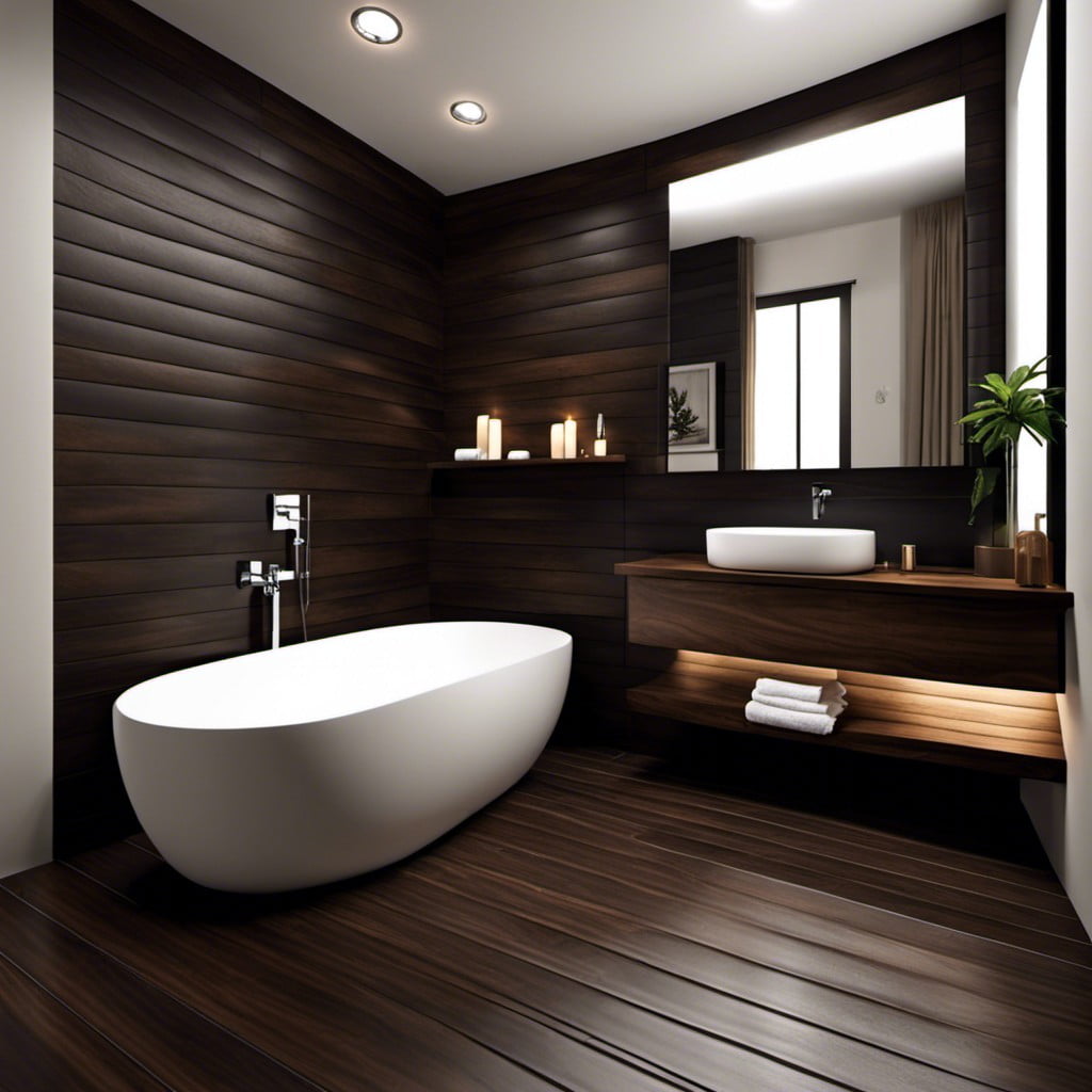 dark wooden tiles with underfloor heating