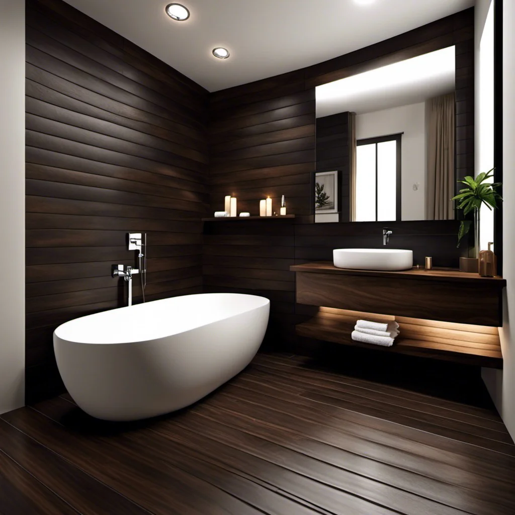 dark wooden tiles with underfloor heating